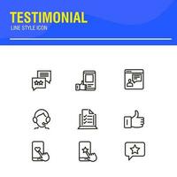 Testimonial, Customer Feedback and User Experience related icon set vector