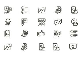 Testimonial, Customer Feedback and User Experience related icon set vector