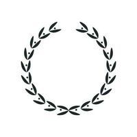 Set of wreaths and branches with leaves. Hand drawing laurel wreaths and branches collection. vector