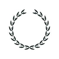 Set of wreaths and branches with leaves. Hand drawing laurel wreaths and branches collection. vector