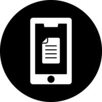 File or note app in smartphone glyph icon. vector