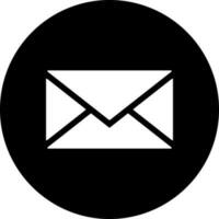 Flat mail or envelope icon in Black and White color. vector