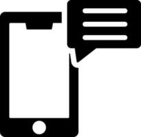 Mobile message or online chatting glyph icon. vector