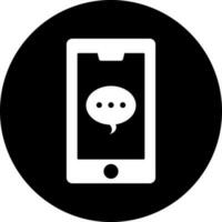 Online chatting or mobile message glyph icon. vector