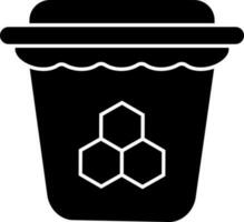 Honey jar icon in black and white color. vector