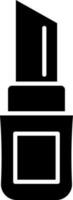 glifo icono o símbolo de lápiz labial en negro y blanco color. vector