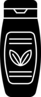 negro y blanco champú botella icono o símbolo. vector