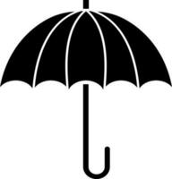 Flat style umbrella icon in Black and White color. vector