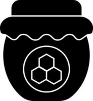 Isolated honey jar icon in flat style. vector