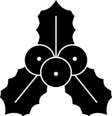 Holly berries glyph icon in flat style.