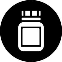 Black and White bottle icon in flat style. vector