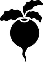 Beet or turnip icon in black color. vector