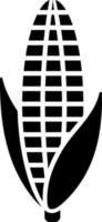 Black and White corn icon in flat style. vector