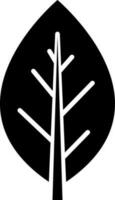 Black and White illustration of leaf icon. vector