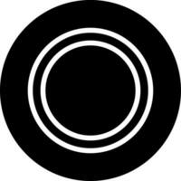 Plate icon in Black and White color. vector