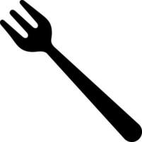 plano estilo tenedor icono en negro color. vector