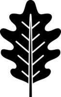 Black and White leaf icon in flat style. vector