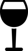 vino vaso glifo icono en plano estilo. vector