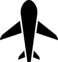 Flat illustration of airplane icon in Black and White color. vector