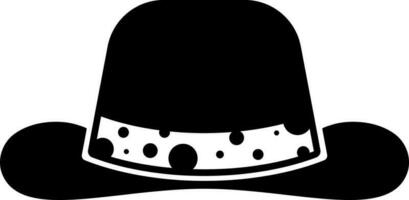 fedora sombrero icono en negro y blanco color. vector