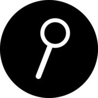 Black and White magnifying glass icon in flat style. vector