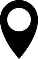 Map pin glyph icon or symbol. vector