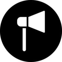 Black and White megaphone icon in flat style. vector