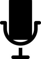 Black and White illustration of microphone icon. vector