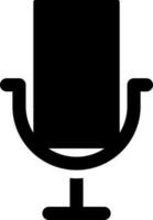 Black and White illustration of microphone icon. vector