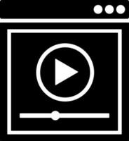 Online video play icon in flat style. vector
