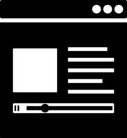 Online audio play icon in Black and White color. vector