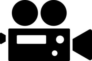 Glyph illustration of video camera icon. vector