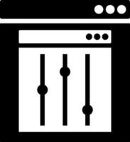 Black and White online console icon in flat style. vector