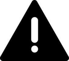 Warning glyph icon in flat style. vector