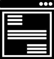 Flat style webpage icon in Black and White color. vector