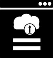 Cloud uploading icon or symbol in flat style. vector