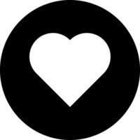 corazón o favorito icono en negro y blanco color. vector