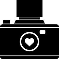 Black and White illustration of digital camera icon. vector