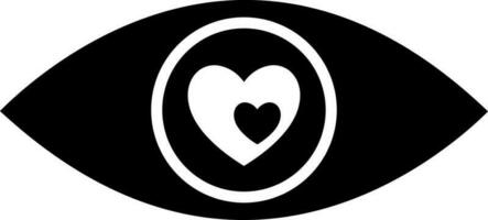 Loving eye glyph icon or symbol. vector