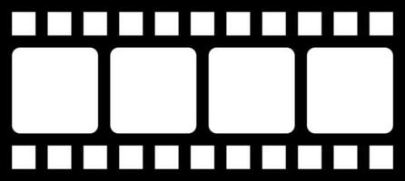 Film strip icon in Black and White color. vector
