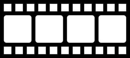 Film strip icon in Black and White color. vector