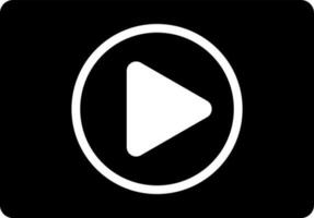 Video play button icon in Black and White color. vector