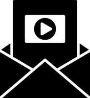 Illustration of video message or email glyph icon. vector