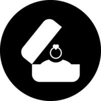 Black and White illustration of ring box icon. vector