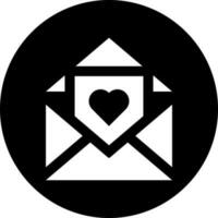 amor letra o correo icono en negro y blanco color. vector