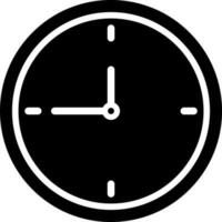 Black and White illustration of clock icon. vector