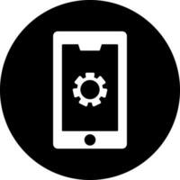 Mobile setting icon in Black and White color. vector