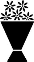 Black and White illustration of bouquet icon. vector