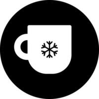 Flat style cold cup icon in Black and White color. vector