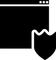 Glyph online security browser window icon or symbol. vector